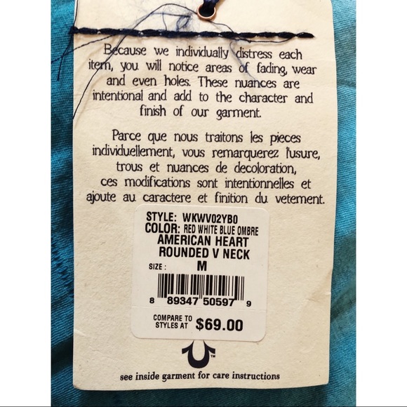 TRUE RELIGION AMERICAN HEART T-SHIRT SZ M - Picture 7 of 7